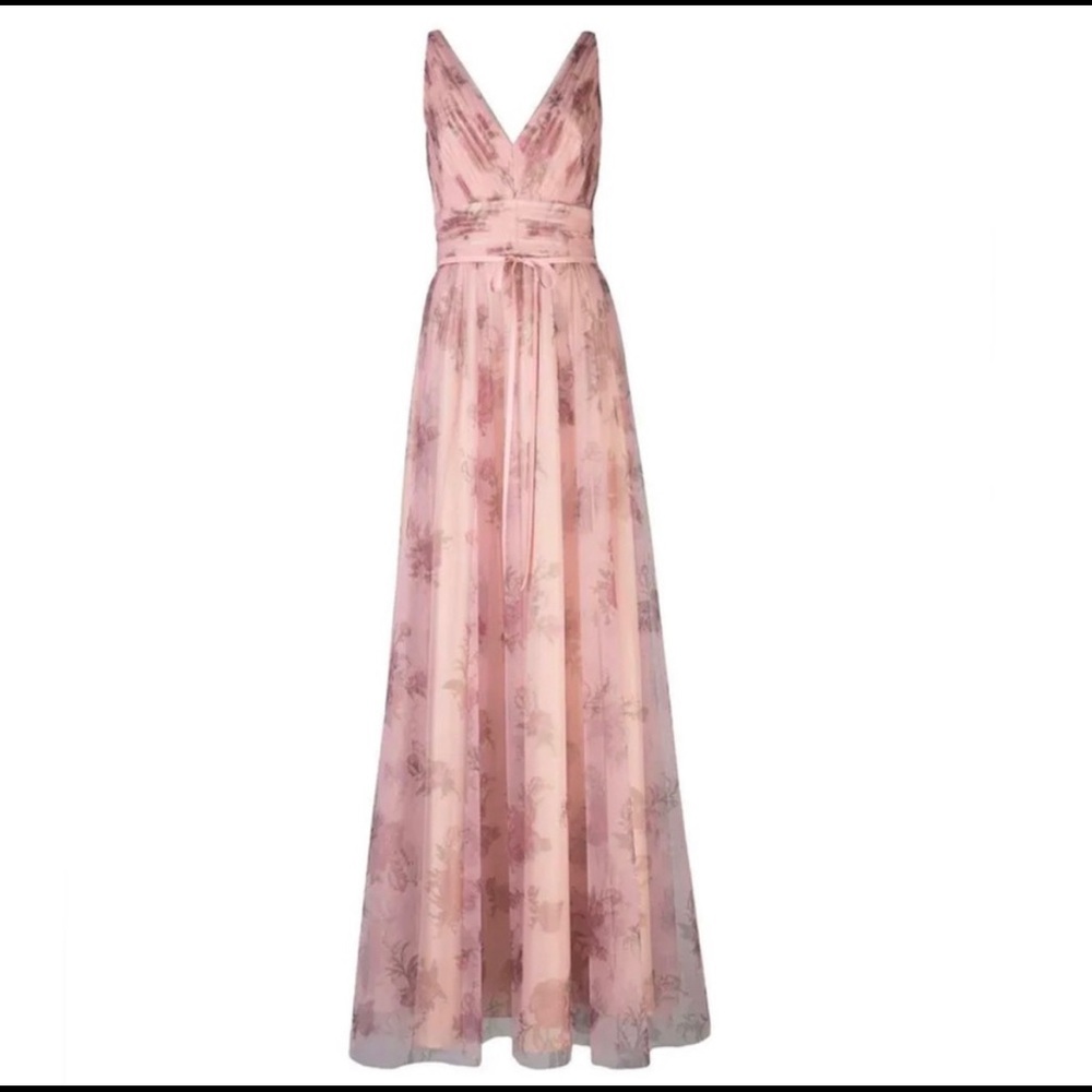Marchesa Notte pink Sleeveless V-Neck Tulle Gown